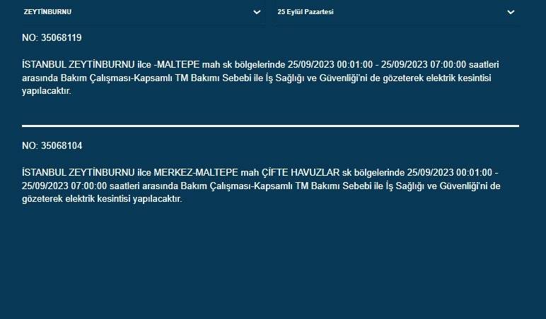 BEDAŞ İstanbul’un 22 ilçesinde elektriklerin kesileceğini duyurdu 3